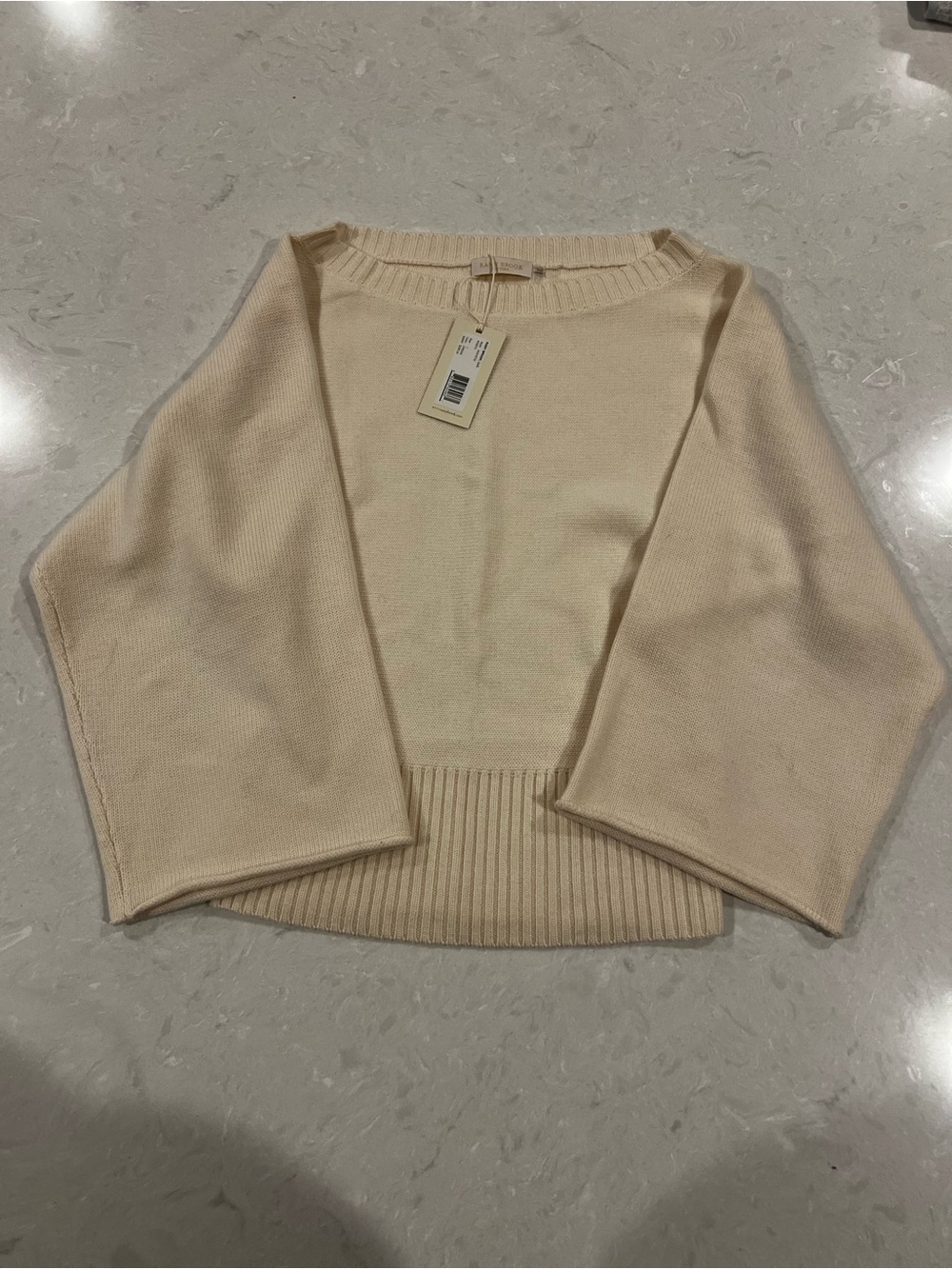 Ramy Brook Robin Cream Knit Sweater Size L NWT